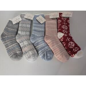 Cuddl Duds Plushfill Lounge Socks Lot of 5 NWT Gripper Cozy Socks